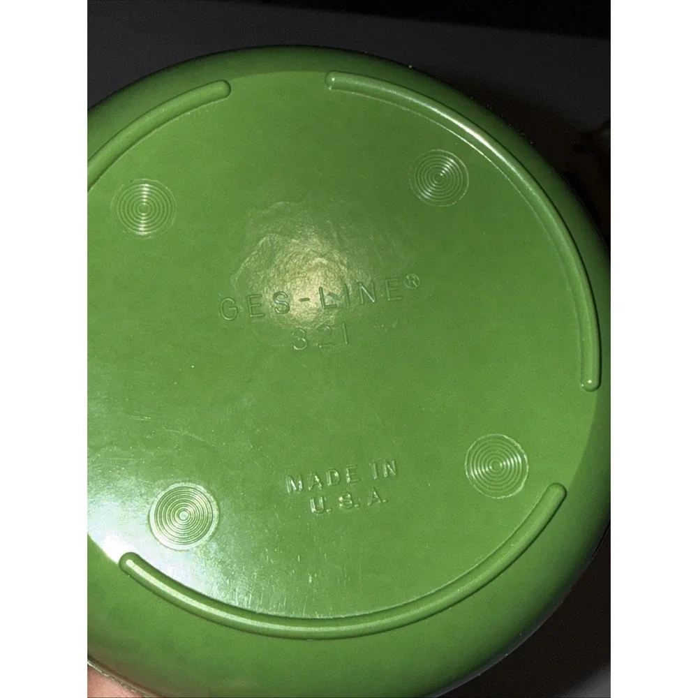 Ges-Line Melamine Atomic Green Ashtray 321 Round Vintage Made In USA